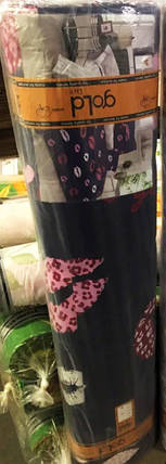 Тканина для постільної білизни 220 см на метраж Бязь "Gold" Lux GL1611A темно-синя з губками, фото 3