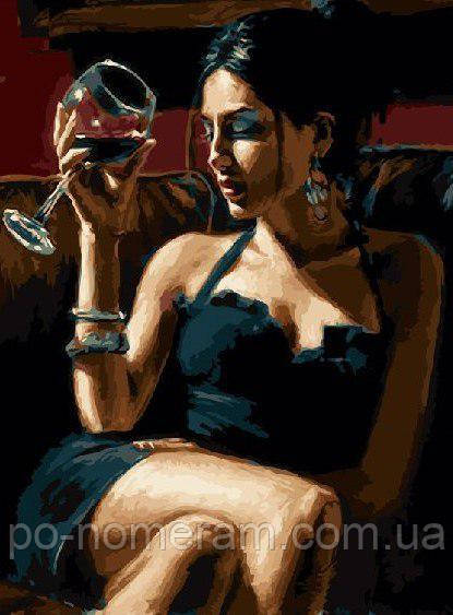 Картина мозаїка My Art Жінка з келихом з голограмними стразами (MRT-TNG709) 40 х 50 см (На підрамнику), фото 1