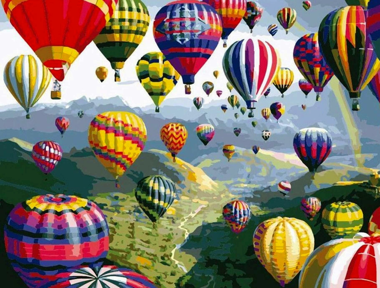 Картина стразами My Art Політ на повітряній кулі (MRT-TN942) 40 х 50 см (На підрамнику), фото 1