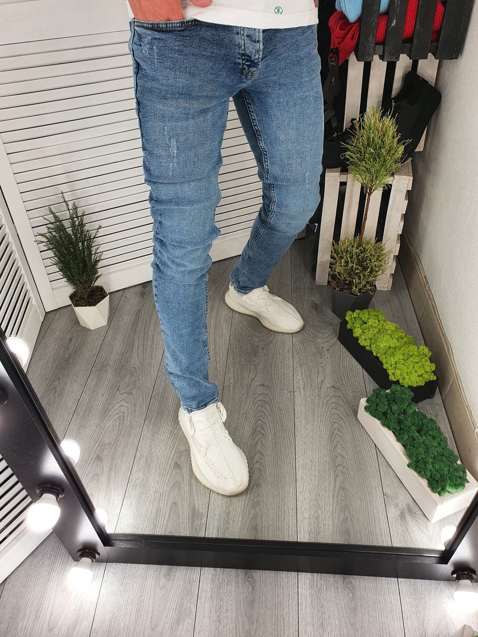 Чоловічі блакитні завужені джинси Denim / Турецьке якість