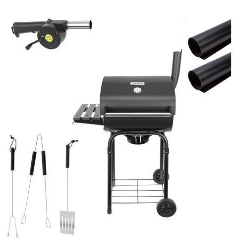 Садовий гриль із кришкою — бочка Kaminer чорний G 9790, фото 1