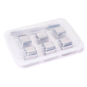 Набір кубики для віскі 6 шт. з пінцетом метал 980021