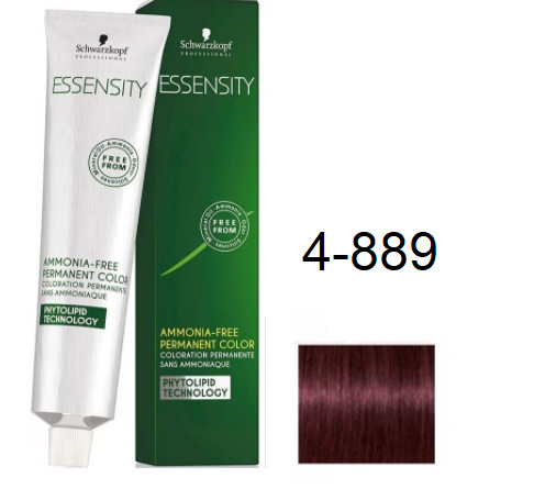 Фарба для волосся Schwarzkopf Essensity безаміачна 4-889 Червоний Середньо-Коричневий, Червоно-Фіолетовий 60 мл