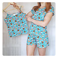 Піжама 3 в 1 комплект футболка майка шорти різні розміри