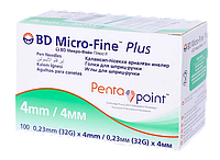 Иглы BD Micro-Fine Plus 4 мм 32G (0,23мм) для шприц-ручек