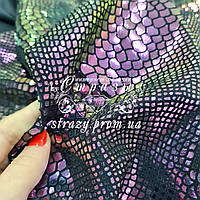 Python Foil On Lycra Petrol on Black Chrisanne Clover 1м