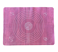 Силиконовый коврик Ytech для раскатки теста 30 х 40 см розовый