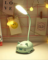 Детская настольная Led лампа Pets 9093 зеленая с аккумулятором