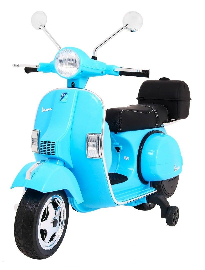 Електро мотоцикл дитячий на акумуляторі VESPA блакитний PA.PX150.NIE