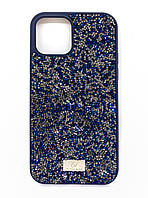 Чохол Bling World для iPhone 12 зі стразами синьо-сріблястий