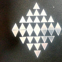 Дзеркальні акрилові наклейки трикутники 100шт набір 2см*2см, фото 3