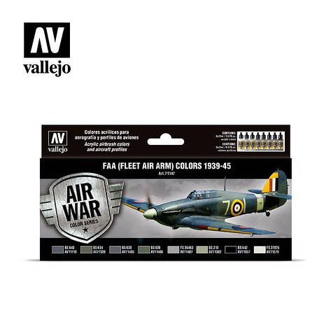 Кольори FAA (Fleet Air Arm) 1939-1945 рр. Набір фарб для моделей літаків. VALLEJO 71147, фото 1