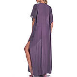 Довга пляжна туніка-плаття фіолетового кольору з вишивкою, фото 2