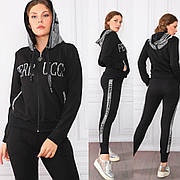 Брендовий турецький спортивний брючний трикотажний костюм двійка на блискавці