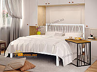 Ліжко двоспальне металева Бергамо-1 МТ Метакам 160х190, Білий