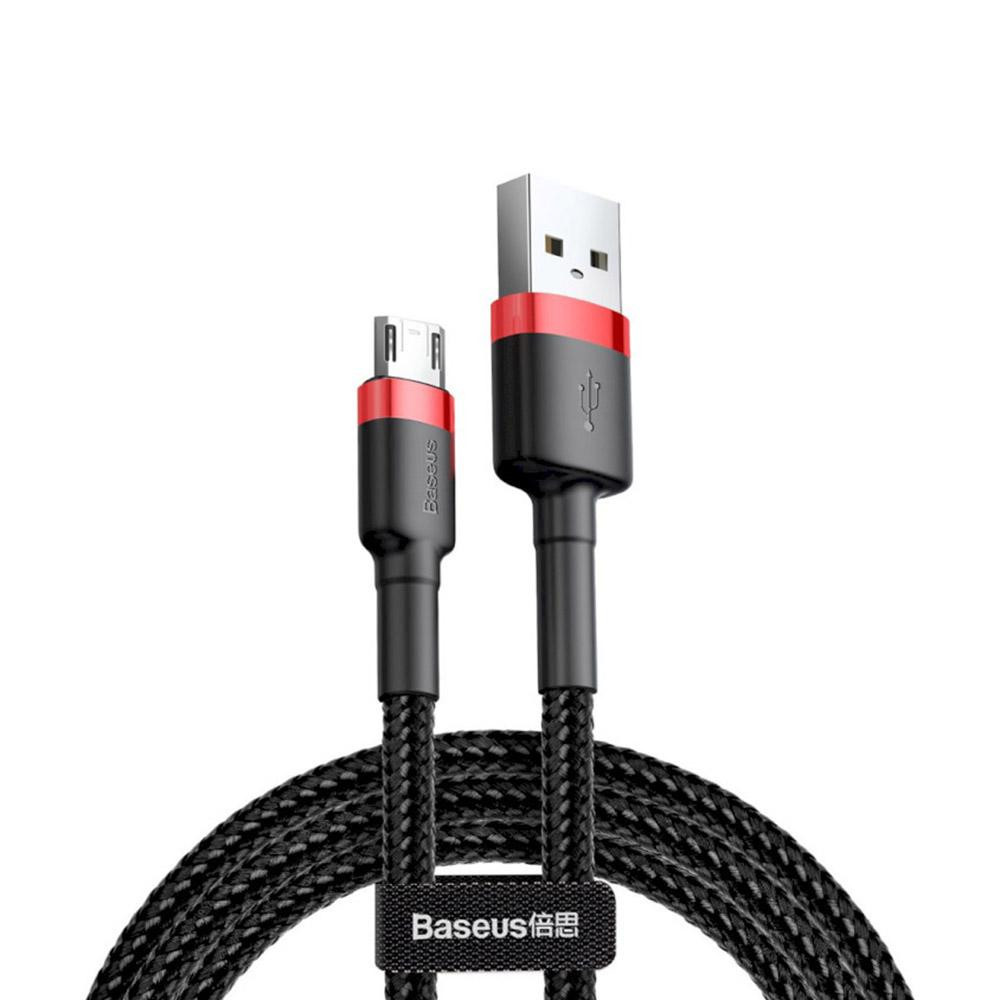 Кабель MicroUSB Baseus 2.4A 1м Red+Black, фото 1