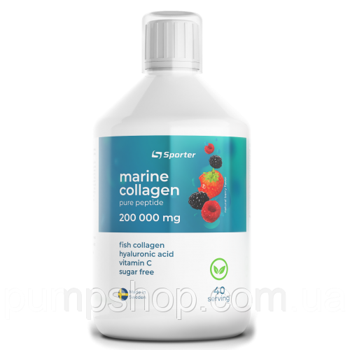 Морський колаген рідкий Sporter Marine Collagen peptide 200,000 мг 500 мл ( смак ягоди )