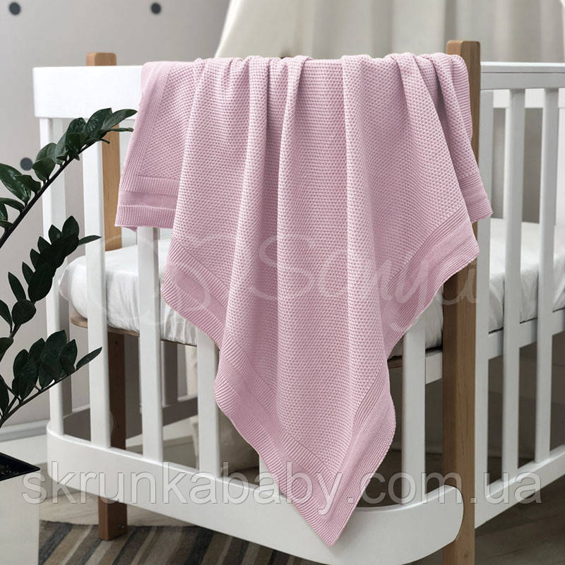 Плед бавовна Рогожка (колір Рожевий), фото 1