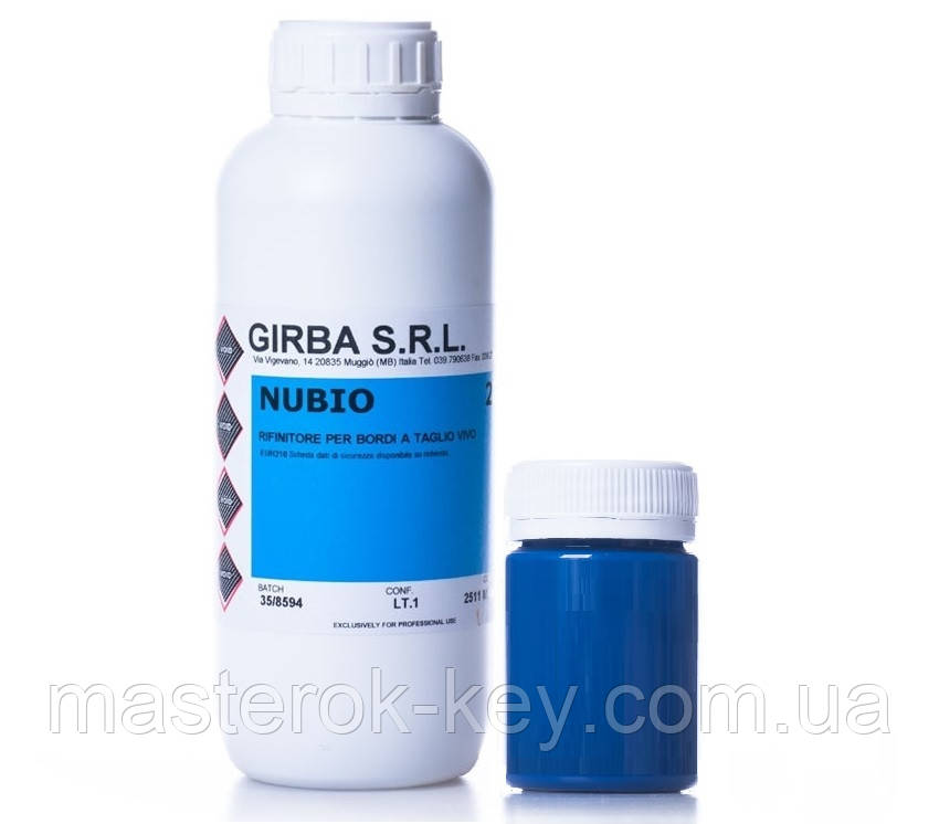 Фарба для запаювання зрізу шкіри GIRBA NUBIO колір Синій глянець 100мл