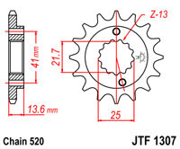 Звезда приводная передняя Kawasaki ZX-6R Ninja 1998-2006 ( JT JTF1307.15 ) - фото 2 - id-p202920043