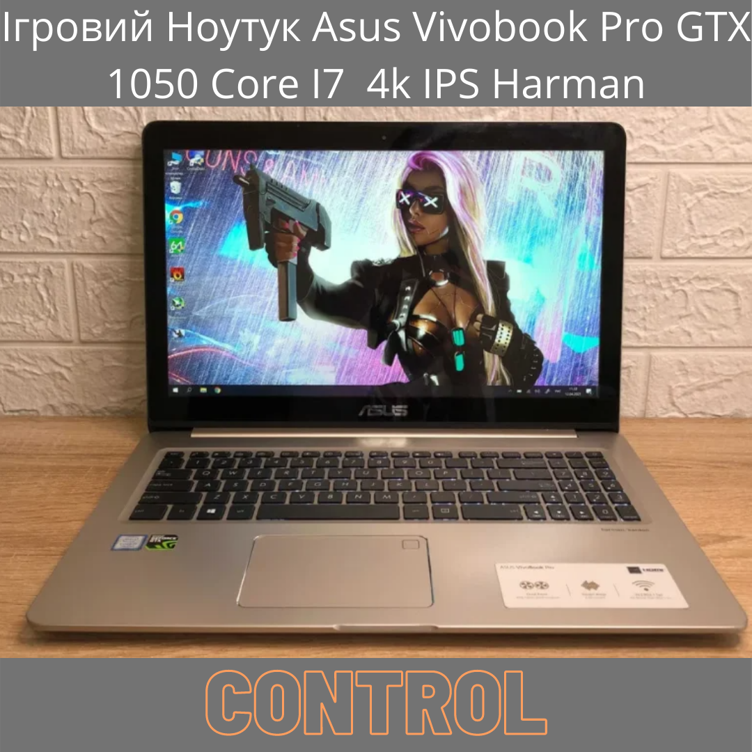 Ігровий Ноутук Asus Vivobook Pro GTX 1050 Core I7 4k IPS Harman