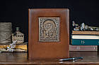 Блокнот Архангел Михайло (коричневий) А4+ кожа, недатований, змінний блок, фото 2