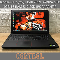 Игровой Ноутбук Dell 7559 4ЯДРА GTX 4GB 16 RAM 512 SSD IPS ГАРАНТІЯ