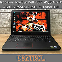 Ігровий Ноутбук Dell 7559 4ЯДРА GTX 4GB 16 RAM 512 SSD IPS ГАРАНТІЯ