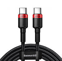 Кабель Baseus USB Type C на USB Type C 5A 100 Вт 2 м, Черно-красный