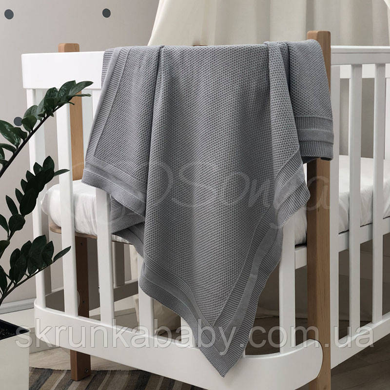 Плед бавовна Рогожка (колір Сірий), фото 1