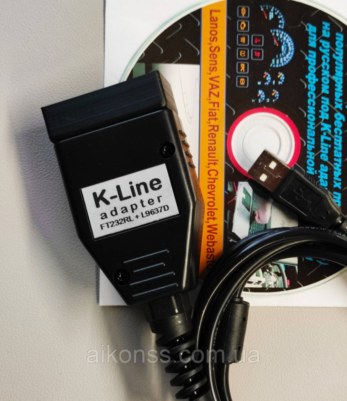 USB K-Line адаптер ( GM12 ) профессиональный , поддержка Двигатель , ABS , Airbag . FT232RL + L9637D . - фото 2 - id-p6765979
