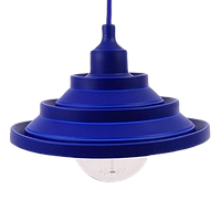 Светильник подвесной силиконовый универсальный гармошкой "Пирамидка" синий шнур 1,5м TM LUMANO