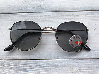 Підліткові окуляри polarized 3358-2 чорні в серебристій оправі, фото 1