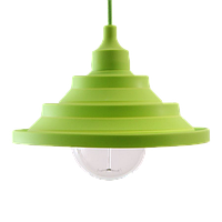 Светильник подвесной силиконовый универсальный гармошкой "Пирамидка" зеленый шнур 1,5м TM LUMANO
