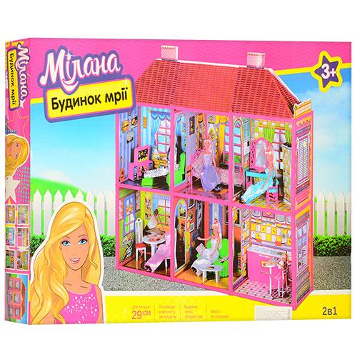 Игровой двухэтажный домик для кукол с мебелью на 6 комнат 6983 размер домика 108,5-93-37 см - фото 1 - id-p831920378
