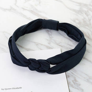 Пов'язка дитяча для волосся Pure Color Lesko 002 Navy Blue стрічка на голову солохи шт.