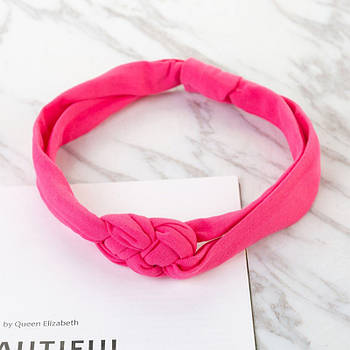 Пов'язка дитяча для волосся Pure Color Lesko 002 Pink стрічка на голову солохи шт.