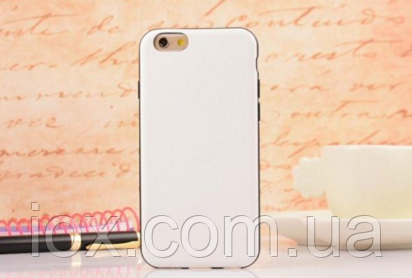 Білий силіконовий чохол зі структурою натуральної шкіри для Iphone 6/6s, фото 1