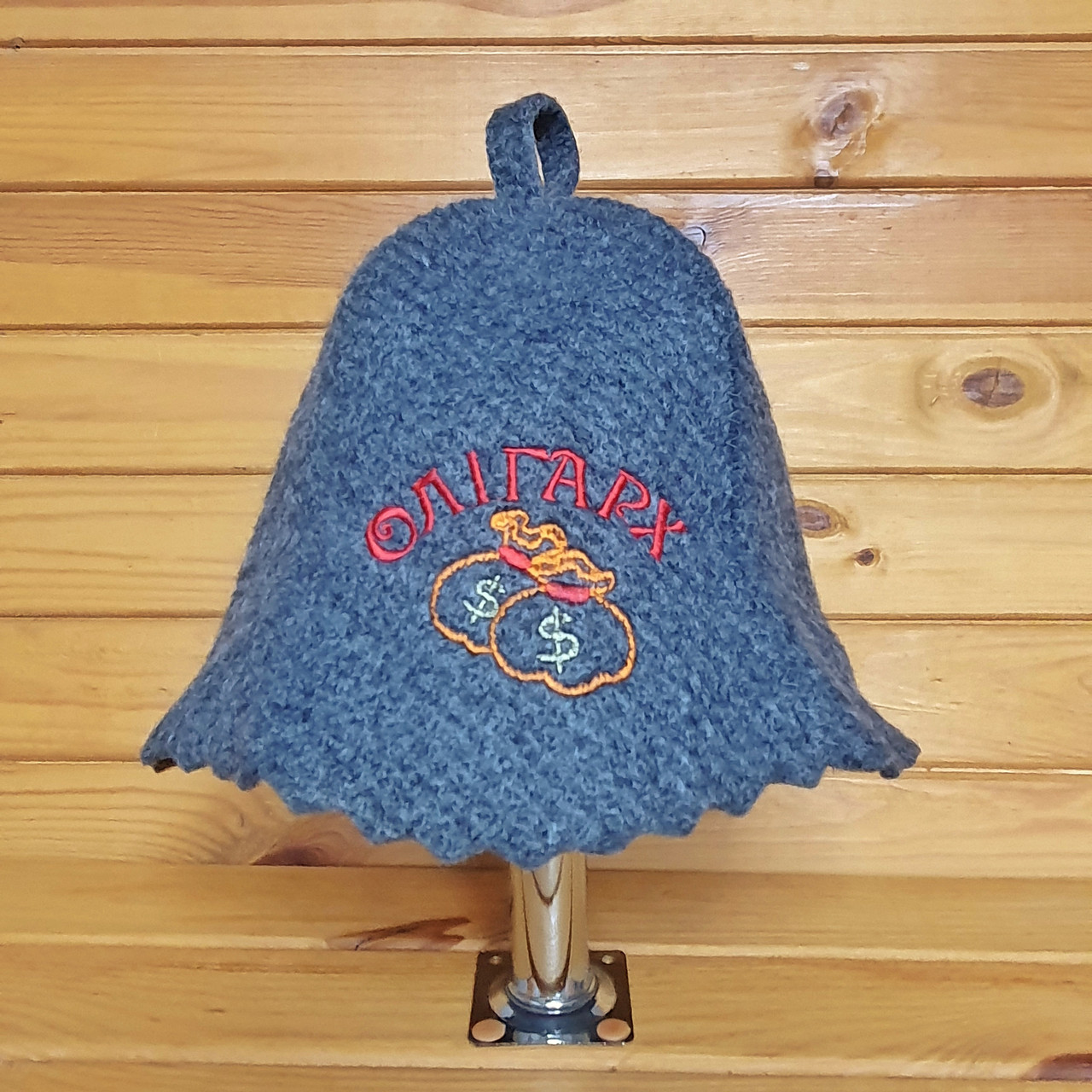 Шапка в сауну G "Олігарх" сіра геотекстиль