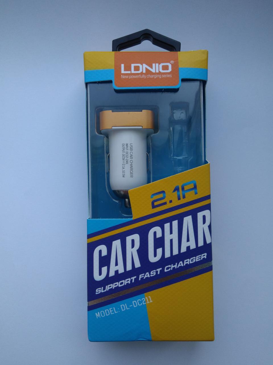 Автомобільний зарядний пристрій LDNIO DL-DC211 5V/2.1A/1USB