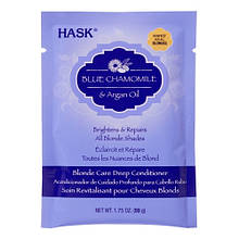 Маска з екстрактом блакитної ромашки Hask Blue Chamomile with Argan Oil Blonde Care Deep Conditioner, 50 г