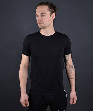 Чоловіча футболка однотонна чорна Туреччина 4057