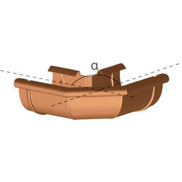 Кут жолоба 125/90 мм 100-175° (під замовлення кожні 5°), Gamrat Magnat