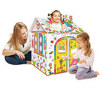 Детский картонный игровой домик для раскрашивания SUNROZ Drawing Kids House 3D раскраска для детей (SUN8757)