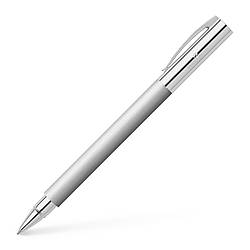 Ручка ролер Faber-Castell Ambition Stainless Steel, корпус матовий срібний, 148122