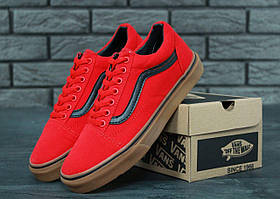 Vans Red Old Skool червоні кеди чоловічі (Ванс Олд Скул)