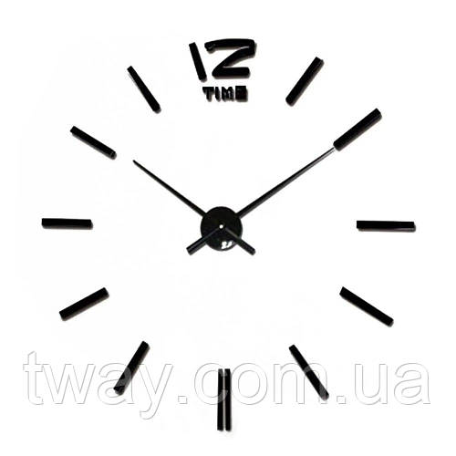 Часы настенные 3D "DIY CLOCK" от 60 до 120см (Без цифр) Black (ID ...