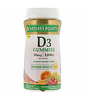 Вітамін D3 (L3) iHerb в желейках з фруктовим смаком 2000 IU Nature's Bounty, 90 шт