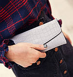 Стильний жіночий гаманець 2в1 з екошкіри сірий, фото 6