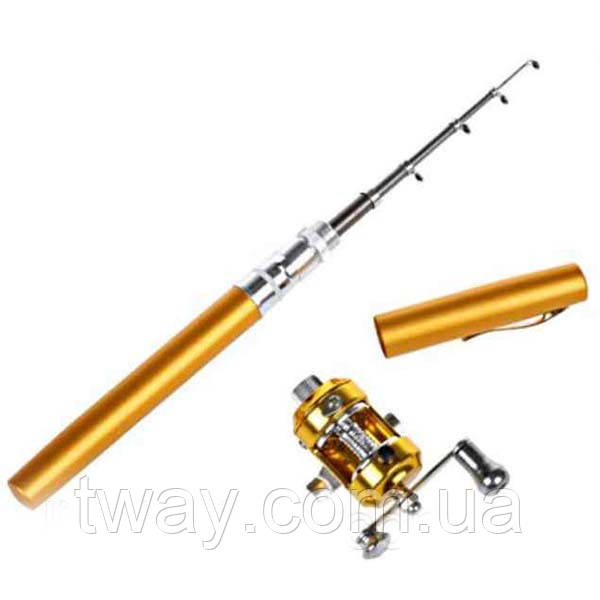 Складная мини удочка 97 см Fishing Rod In Pen Case Gold (ID#1396746412),  цена: 315 ₴, купить на